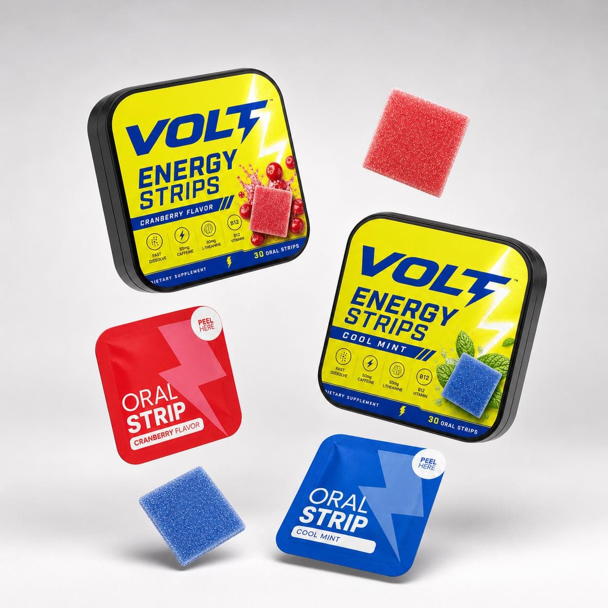 VOLT Energy Strips in Cranberry and Cool Mint